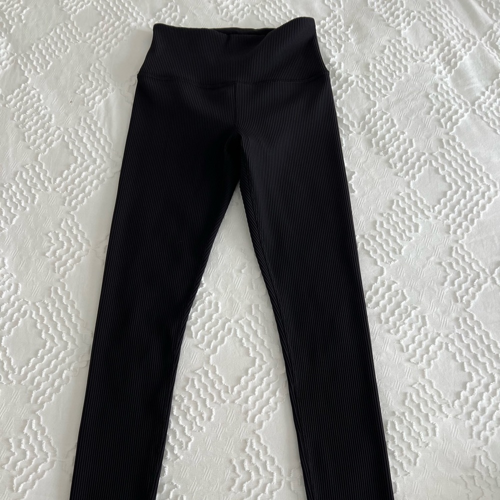 Athleta black rib elation tight